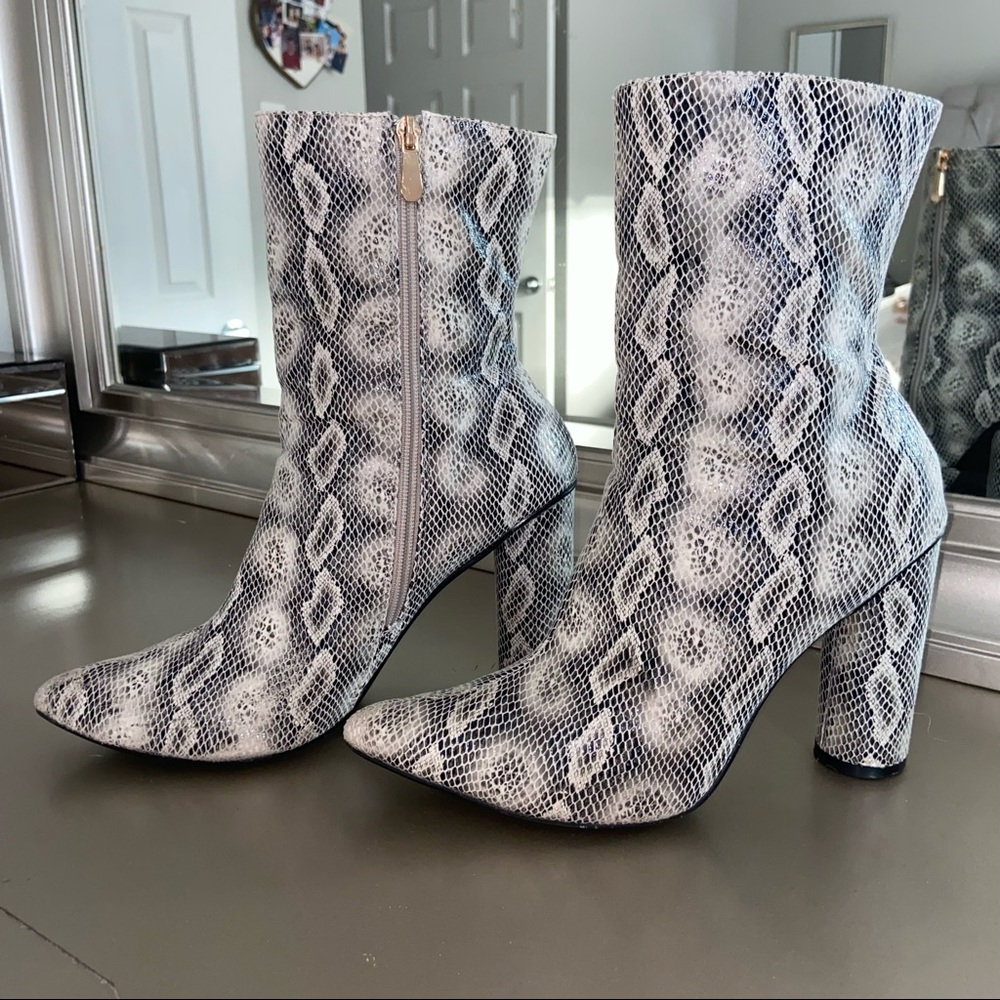 Snake Skin Booties